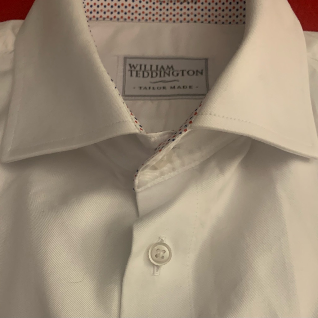 William Teddington Smooth White Tailor Made Dress Shirt
